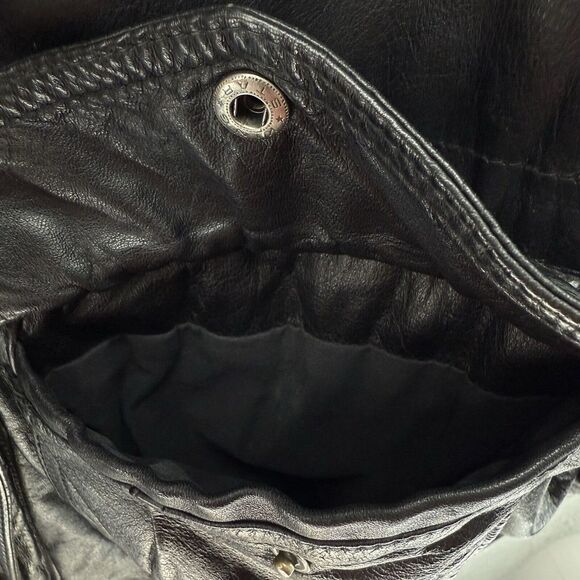 Vintage CITY STREETS Leather Jacket Mens XL Black Full Zip Deep Button Pockets - Picture 7 of 13